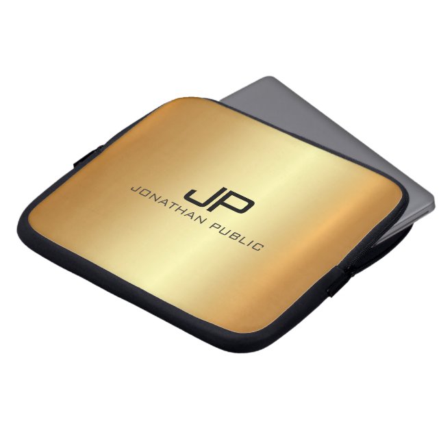 Professional Elegant Modern Luxurious Gold Laptop Sleeve (Front Top)