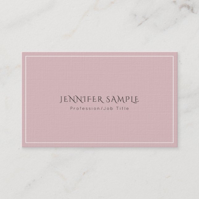 Professional Elegant Modern Luxury Premium Linen Business Card (Front)