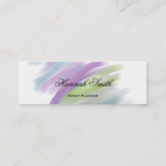Professional elegant modern luxury watercolor mini business card (Front)