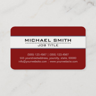 Professional Elegant Modern Maroon Minimalist Business Card