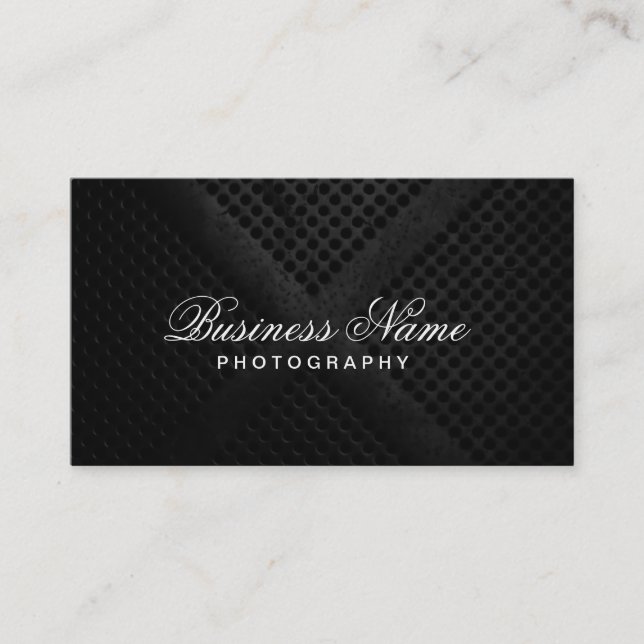 Professional Elegant Modern Metal Photography Business Card (Front)
