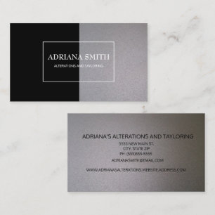 Professional Elegant Modern Metallic Black Silver Business Card
