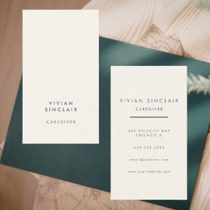 Professional Elegant Modern Minimal Caregiver  Business Card