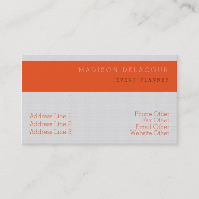 Professional Elegant Modern Minimal Orange Badge Business Card (Front)