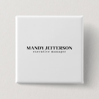 Professional elegant modern minimalist add name 15 cm square badge