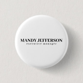 Professional elegant modern minimalist add name 3 cm round badge
