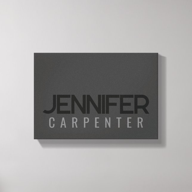 Professional elegant modern minimalist add name canvas print (Front)