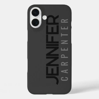 Professional elegant modern minimalist add name iPhone 16 plus case