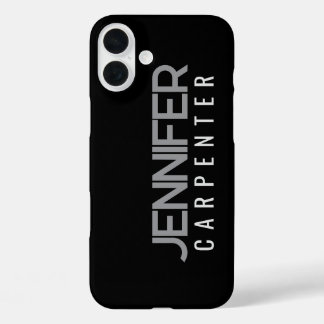 Professional elegant modern minimalist add name iPhone 16 plus case