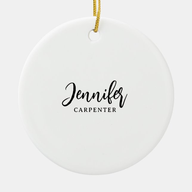 Professional elegant modern minimalist add name ceramic tree decoration (Front)