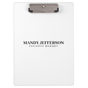 Professional elegant modern minimalist add name clipboard