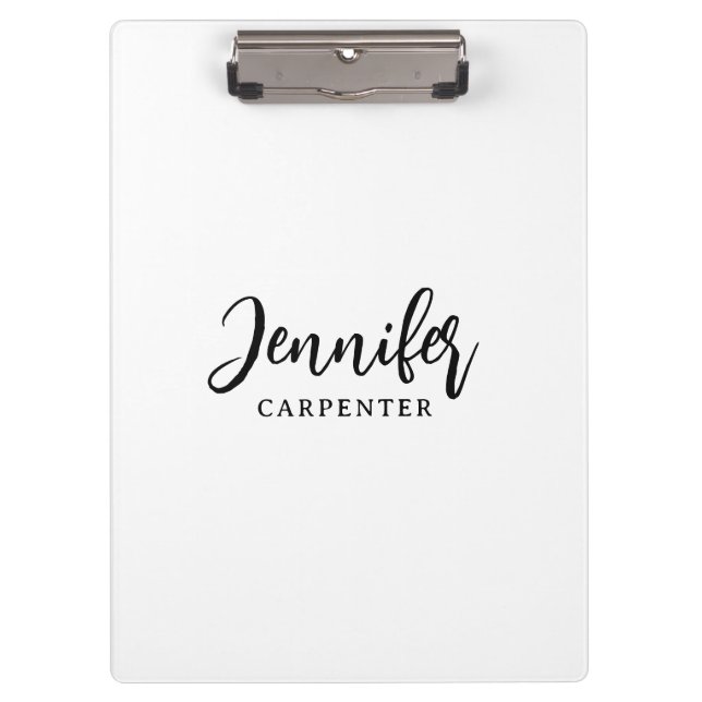 Professional elegant modern minimalist add name clipboard (Front)