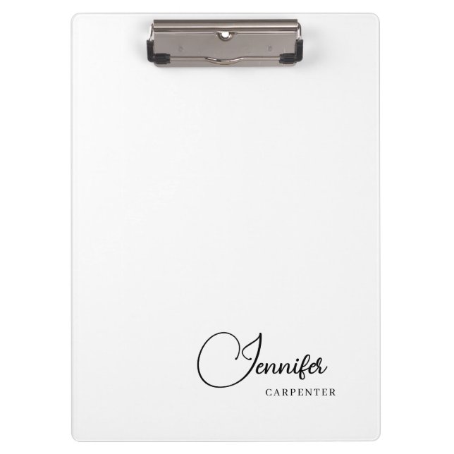 Professional elegant modern minimalist add name clipboard (Front)