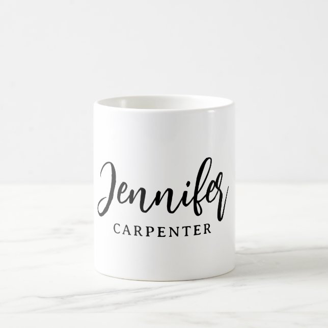 Professional elegant modern minimalist add name coffee mug (Center)