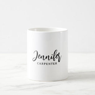 Professional elegant modern minimalist add name coffee mug