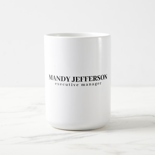 Professional elegant modern minimalist add name coffee mug (Center)