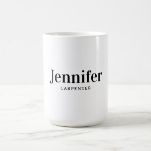 Professional elegant modern minimalist add name coffee mug