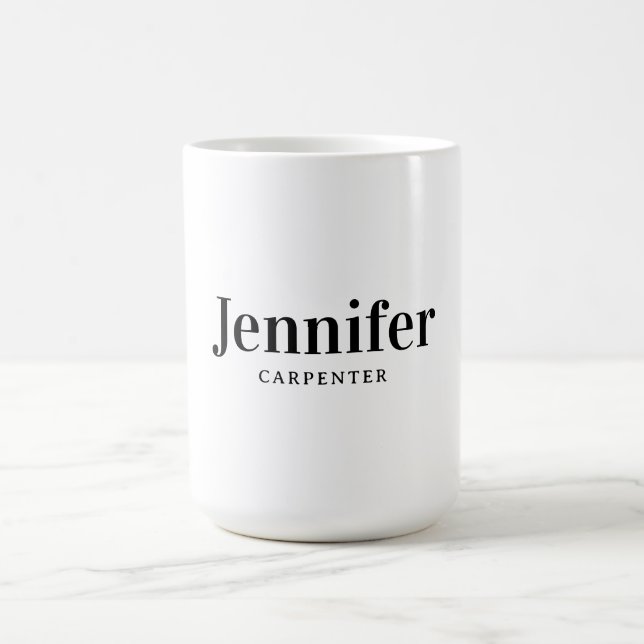 Professional elegant modern minimalist add name coffee mug (Center)