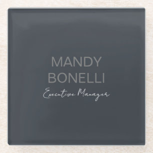 Professional elegant modern minimalist add name glass coaster