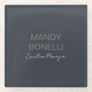 Professional elegant modern minimalist add name glass coaster