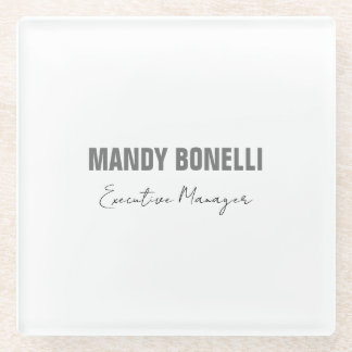 Professional elegant modern minimalist add name glass coaster