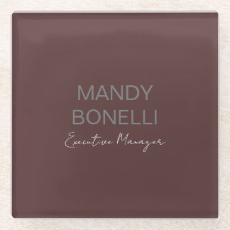 Professional elegant modern minimalist add name glass coaster