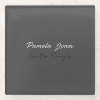 Professional elegant modern minimalist add name glass coaster