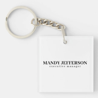 Professional elegant modern minimalist add name key ring