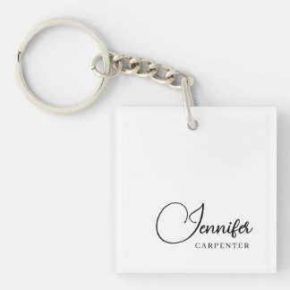 Professional elegant modern minimalist add name key ring