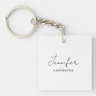 Professional elegant modern minimalist add name key ring
