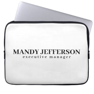 Professional elegant modern minimalist add name laptop sleeve