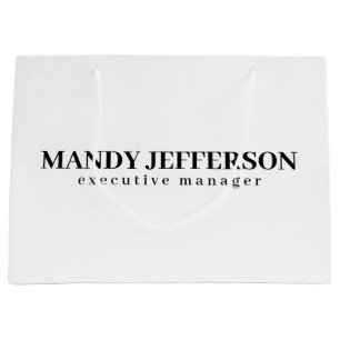 Professional elegant modern minimalist add name large gift bag
