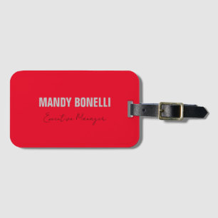 Professional elegant modern minimalist add name luggage tag