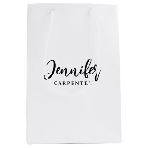 Professional elegant modern minimalist add name medium gift bag
