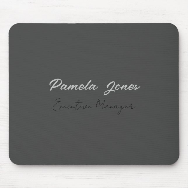 Professional elegant modern minimalist add name mouse mat (Front)