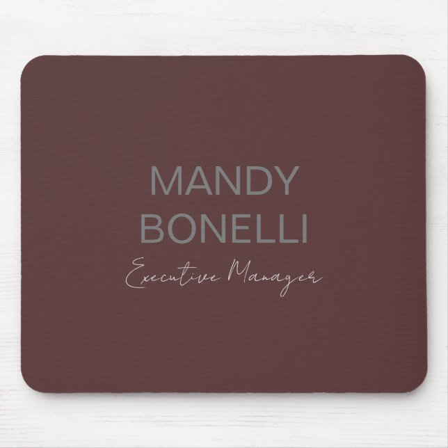 Professional elegant modern minimalist add name mouse mat (Front)