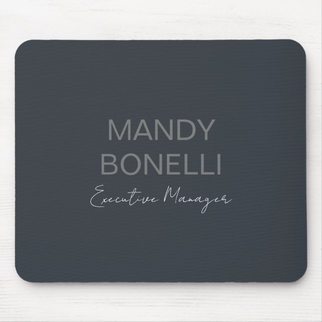 Professional elegant modern minimalist add name mouse mat (Front)