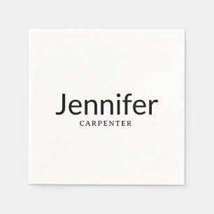 Professional elegant modern minimalist add name napkin