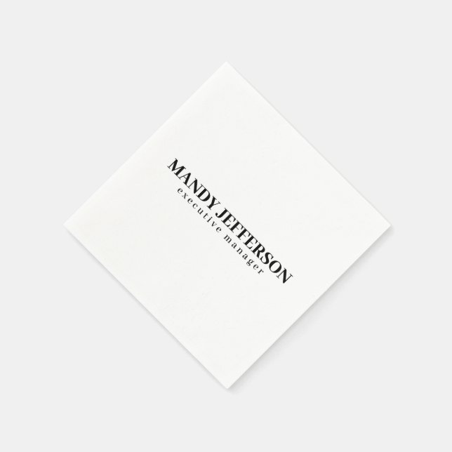 Professional elegant modern minimalist add name napkin (Corner)