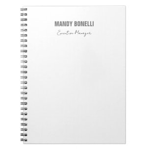Professional elegant modern minimalist add name notebook