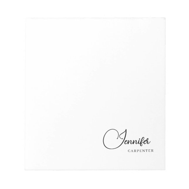 Professional elegant modern minimalist add name notepad (Front)