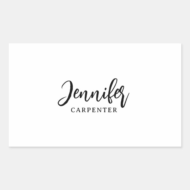 Professional elegant modern minimalist add name rectangular sticker (Front)