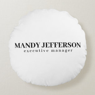 Professional elegant modern minimalist add name round cushion