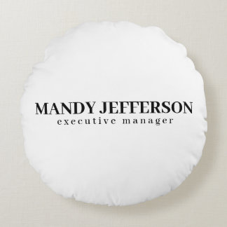 Professional elegant modern minimalist add name round cushion