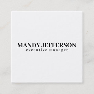 Professional elegant modern minimalist add name square business card