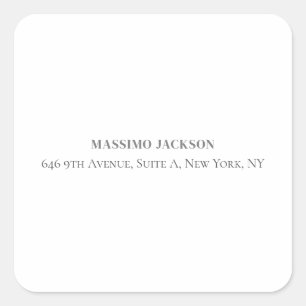 Professional elegant modern minimalist add name square sticker