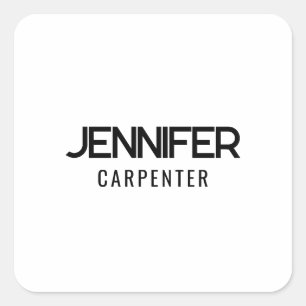 Professional elegant modern minimalist add name square sticker