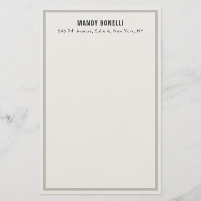 Professional elegant modern minimalist add name stationery (Front)