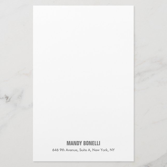 Professional elegant modern minimalist add name stationery (Front)