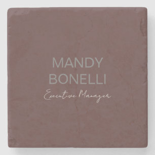 Professional elegant modern minimalist add name stone coaster